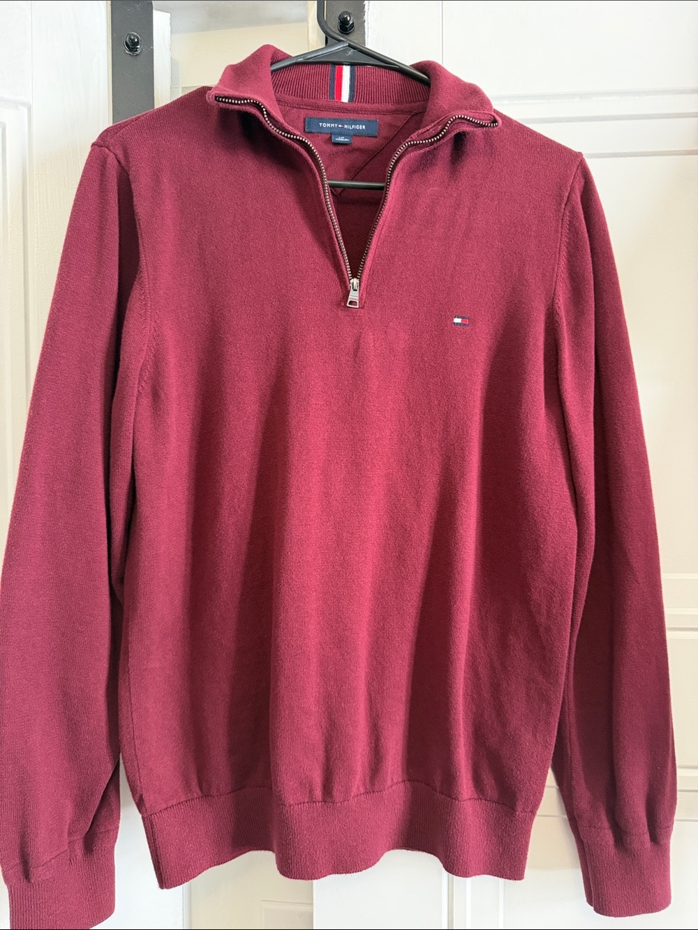 Tommy Hilfiger Men's Wine Half-Zip Sweater